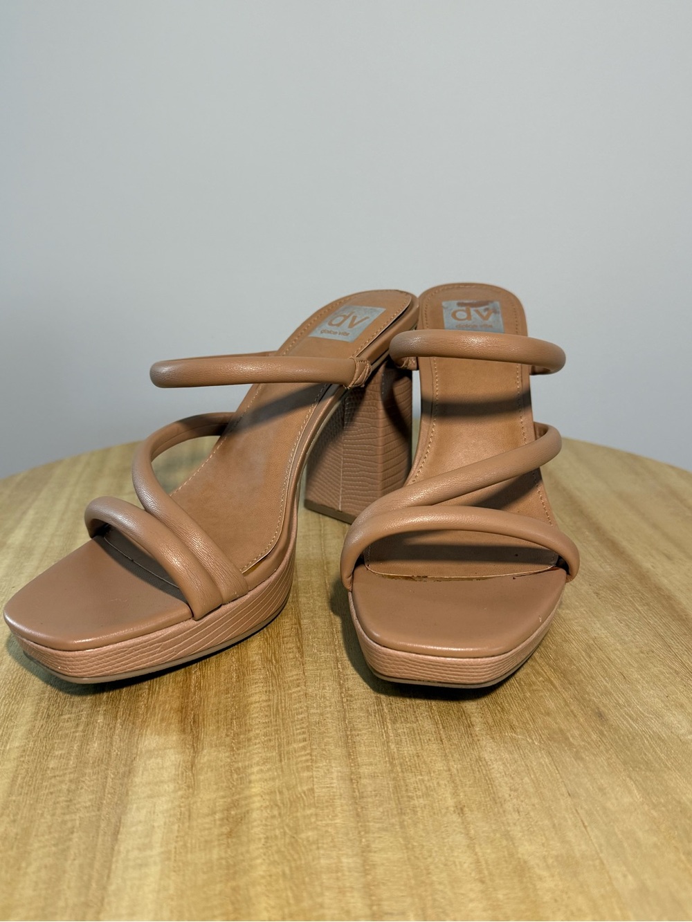 DV by Dolce Vita Tan Strappy Platform Block Heel Sandals